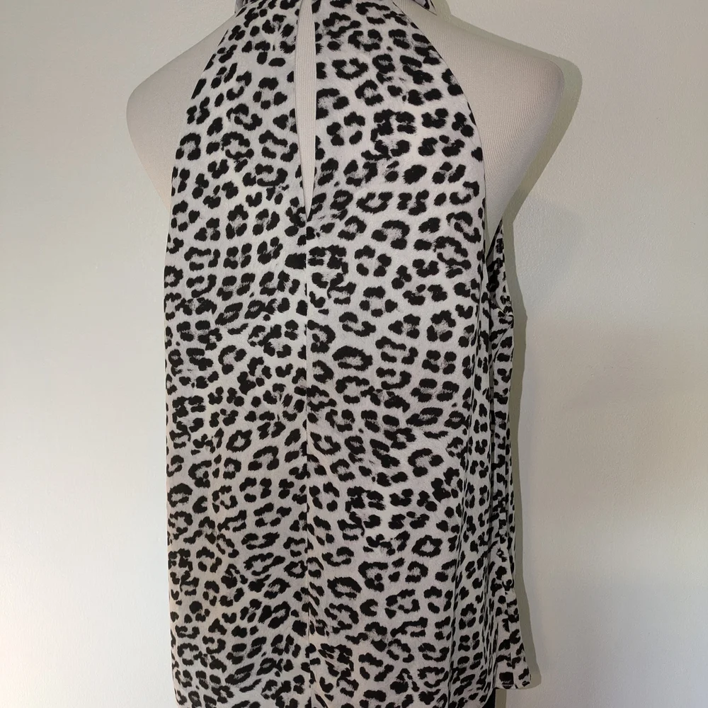 Ann Taylor Factory Black and White Sleeveless Halter Blouse - Picture 3 of 11